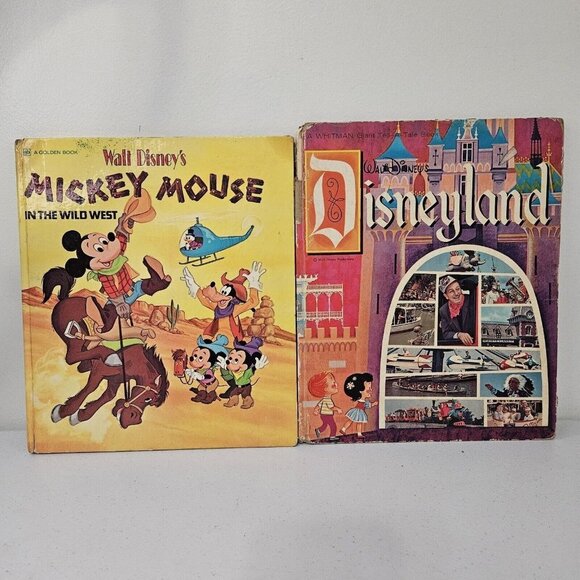 Disney Other - Vtg Walt Disney's Mickey Mouse in the Wild West, Disneyland Nursery Books Lot